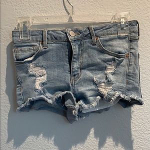 Tillys light wash ripped shorts